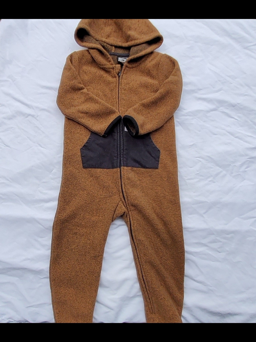 Carhartt Brown Hooded Kids One-Piece with Front Pockets